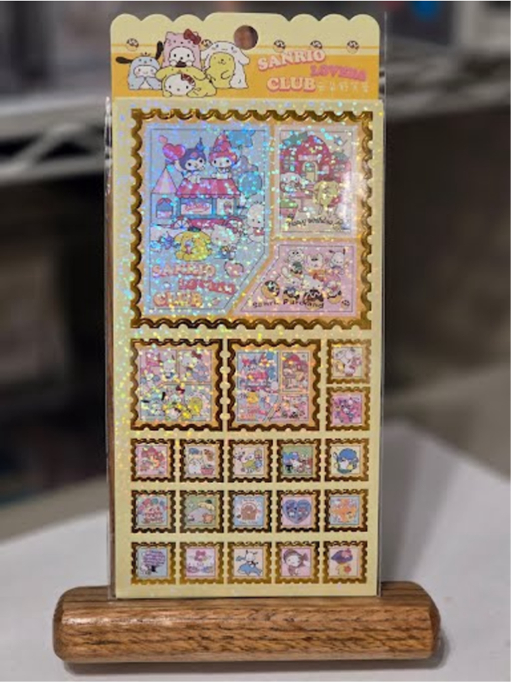 #FAM-2148 Sanrio Lovers Club Stamp Sticker Sheet - Foil Laser Stickers